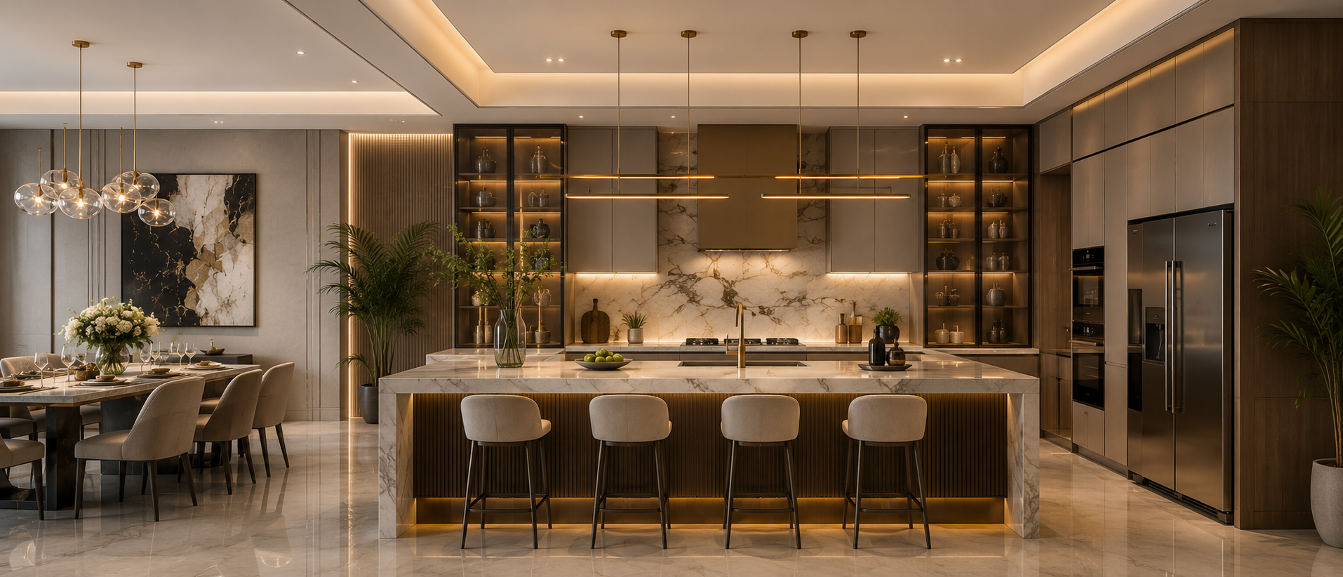 Modern luxury kitchen and dining harmony