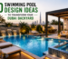 Luxury swimming pool design ideas for modern Dubai villa backyards with landscaping and outdoor living space