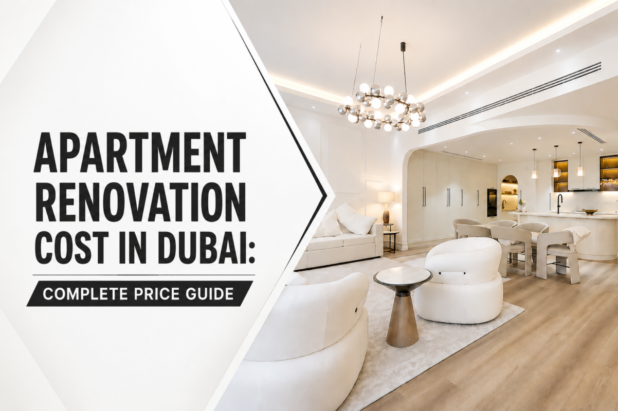 Apartment Renovation Cost in Dubai with modern apartment interior by Home Master Dubai