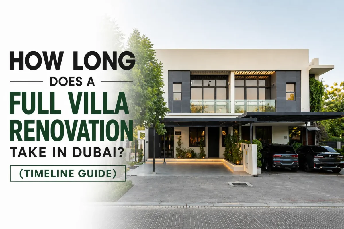 villa renovation timeline Dubai, villa renovation Dubai, how long villa renovation takes