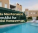 Modern Dubai villa with swimming pool for a villa maintenance checklist guide