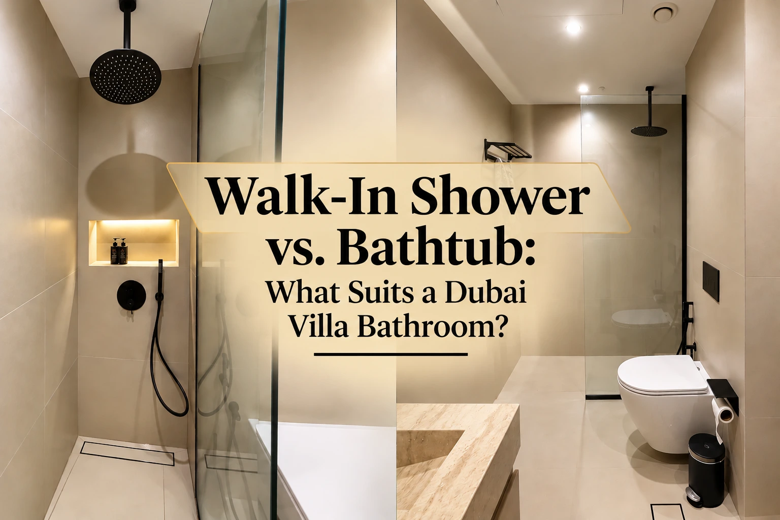 Walk-in shower vs bathtub for a Dubai villa bathroom